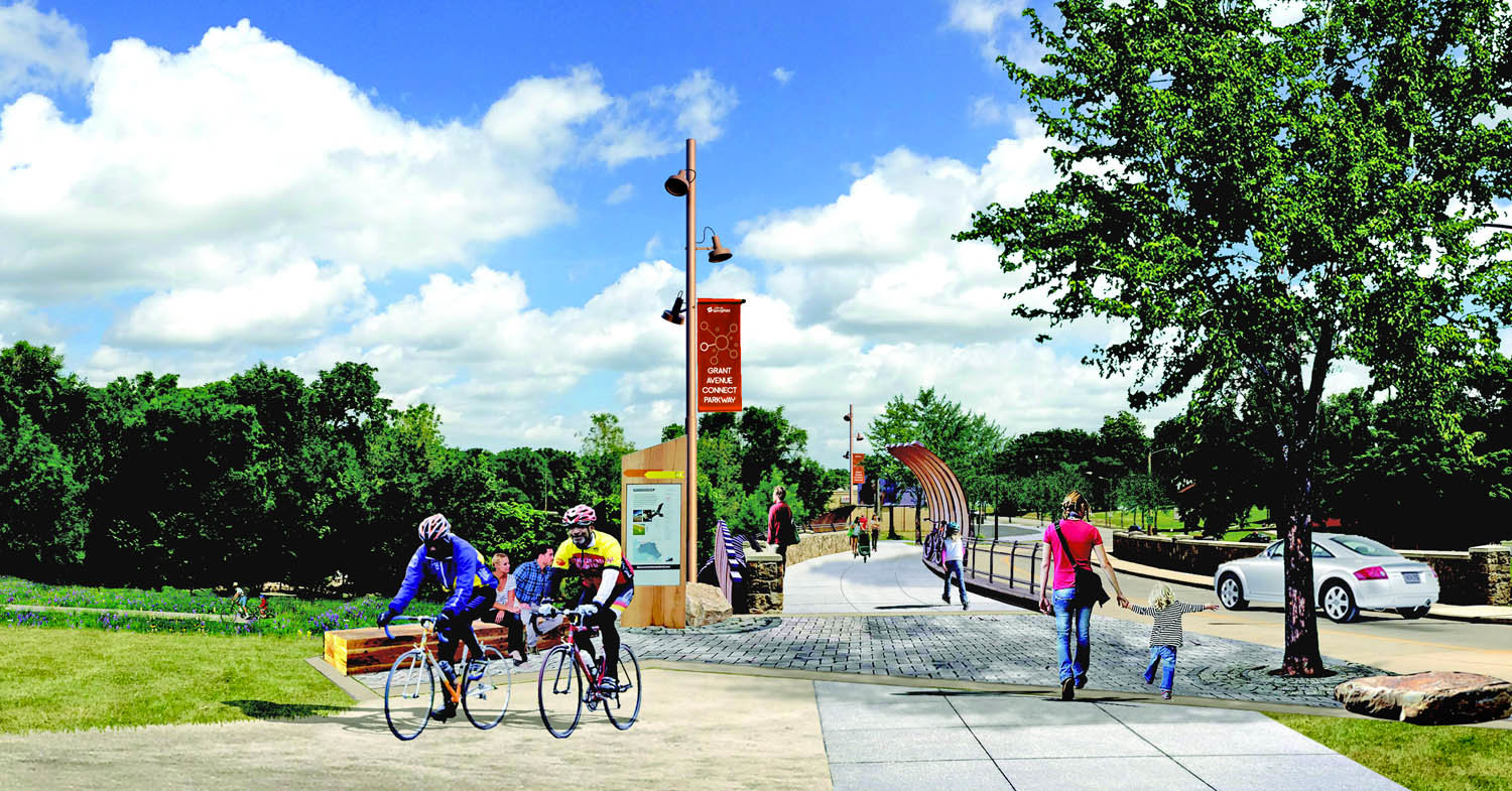 GRANT FOR GRANT: A preliminary rendering of the Grant Avenue Parkway Trail Connection project shows the Fassnight Creek Crossing, along with a separated bicycle and pedestrian path.